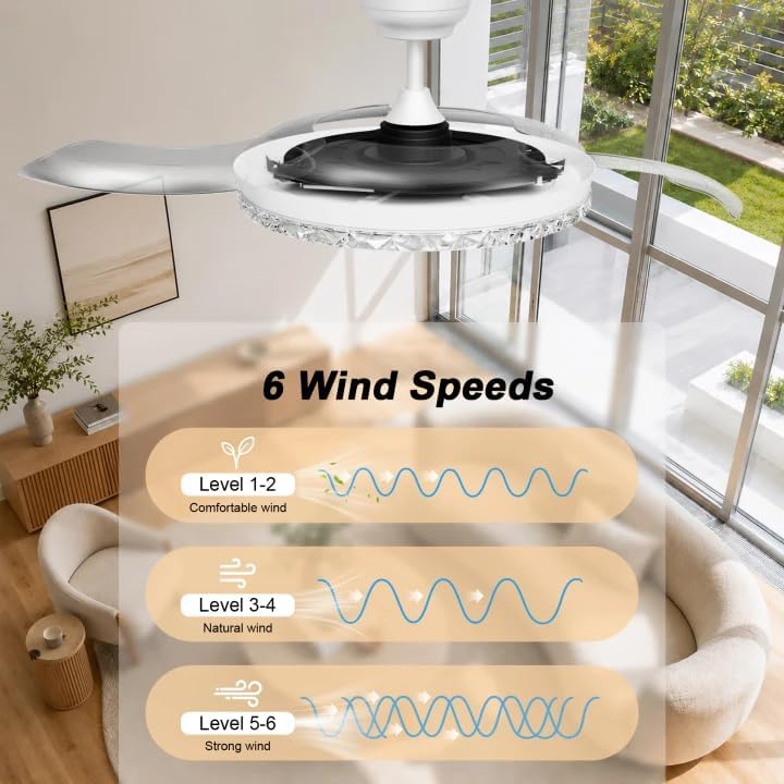 Retractable Ceiling Fan With Light Remote