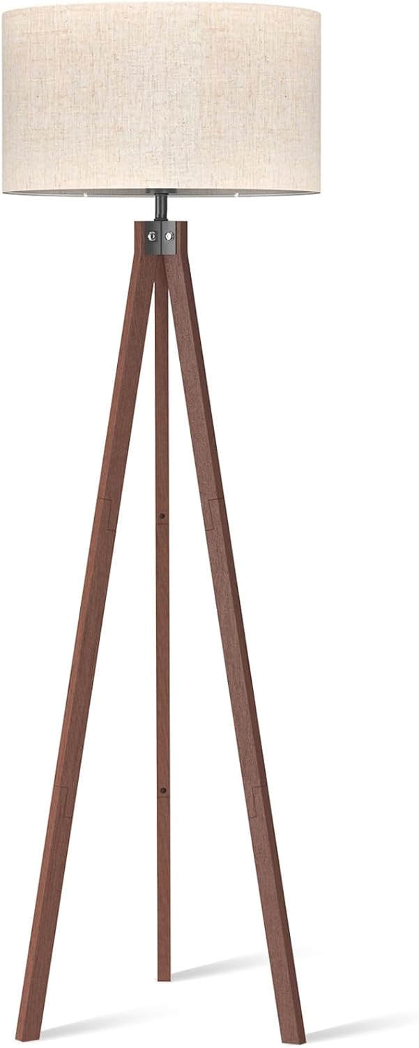 Mid‑Century Tripod Floor Lamp for Living Room
