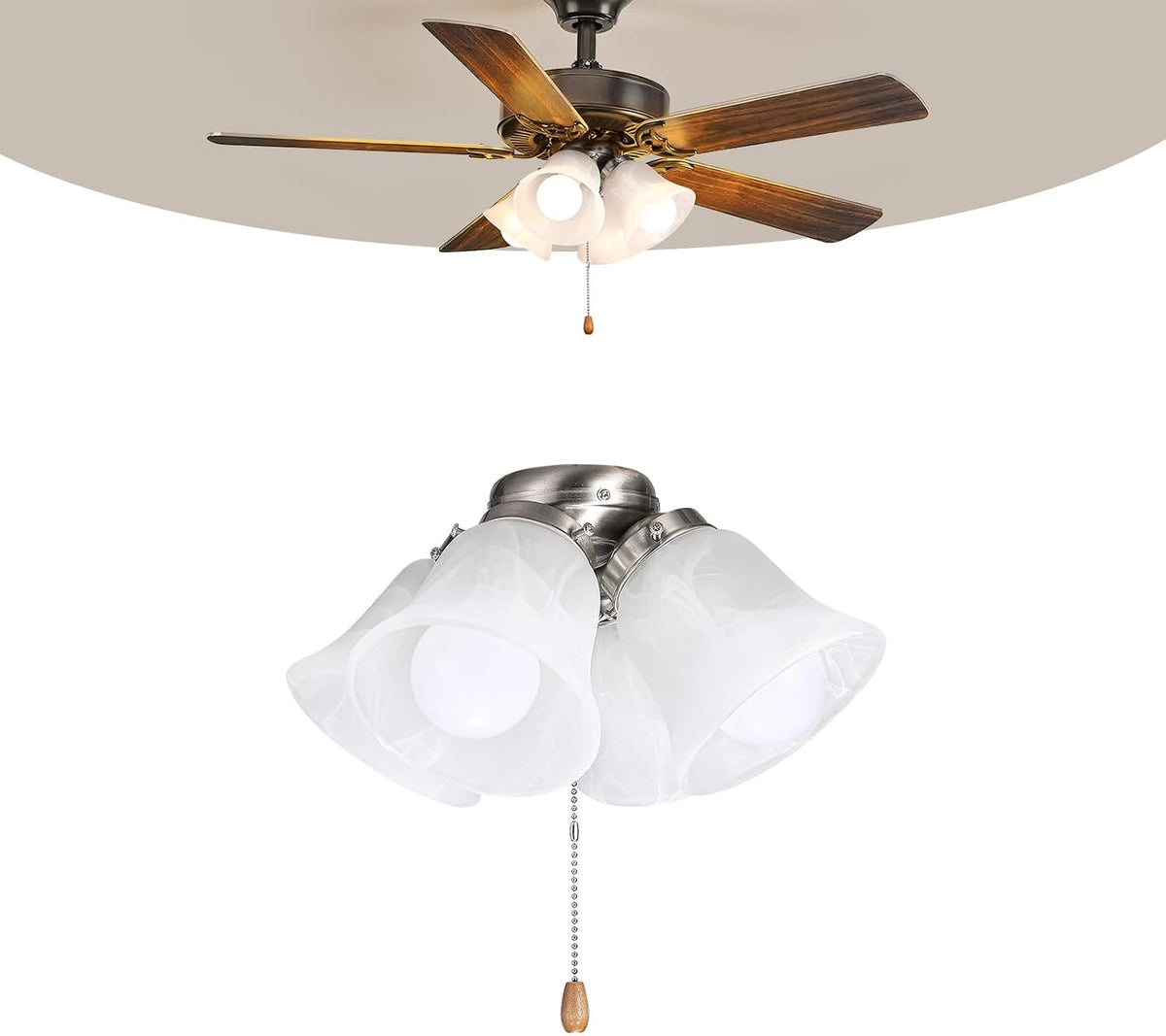 Brushed Nickel Ceiling Fan Light Kit