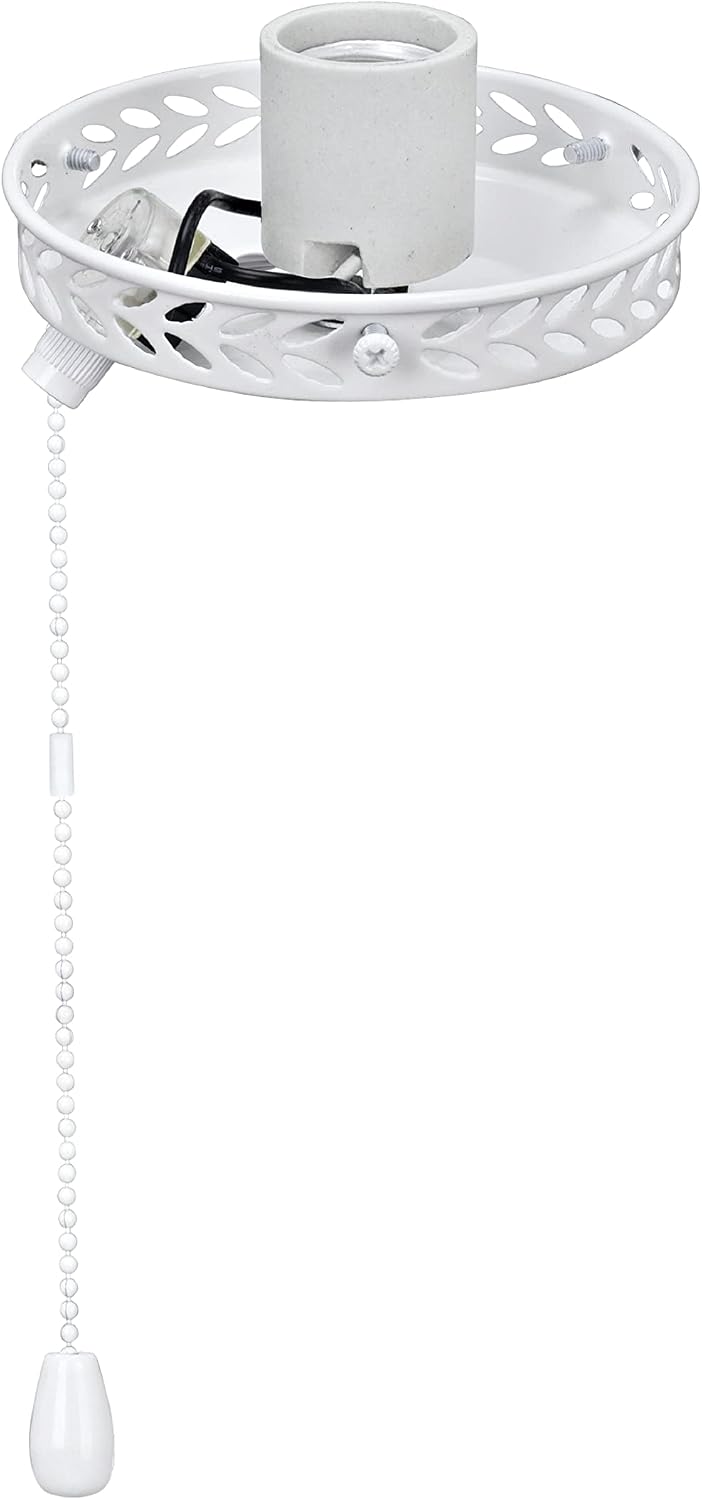 White Ceiling Fan Pull‑Chain Light Kit