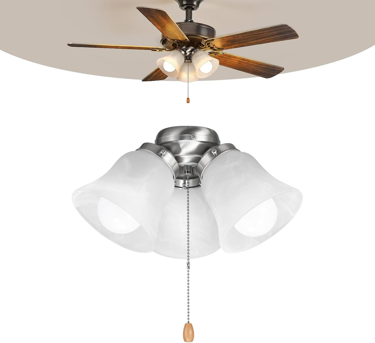 Brushed Nickel Ceiling Fan Light Kit