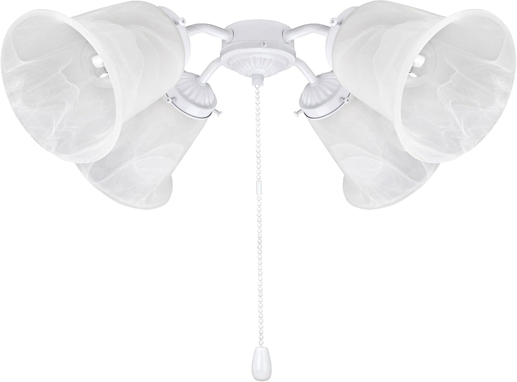 White Ceiling Fan Pull‑Chain Light Kit