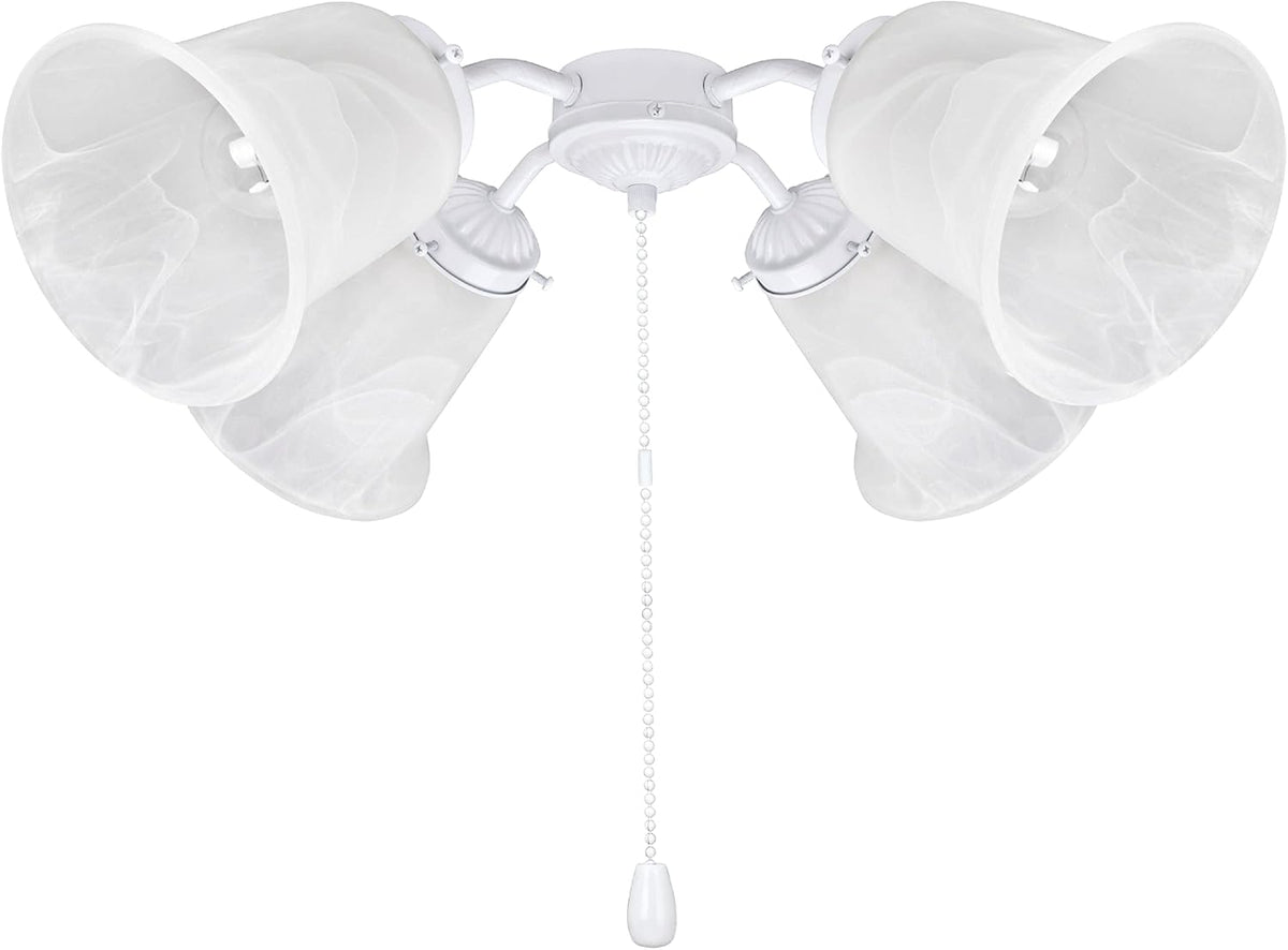 White Ceiling Fan Pull‑Chain Light Kit