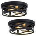 Farmhouse Black Flush Mount Ceiling Light