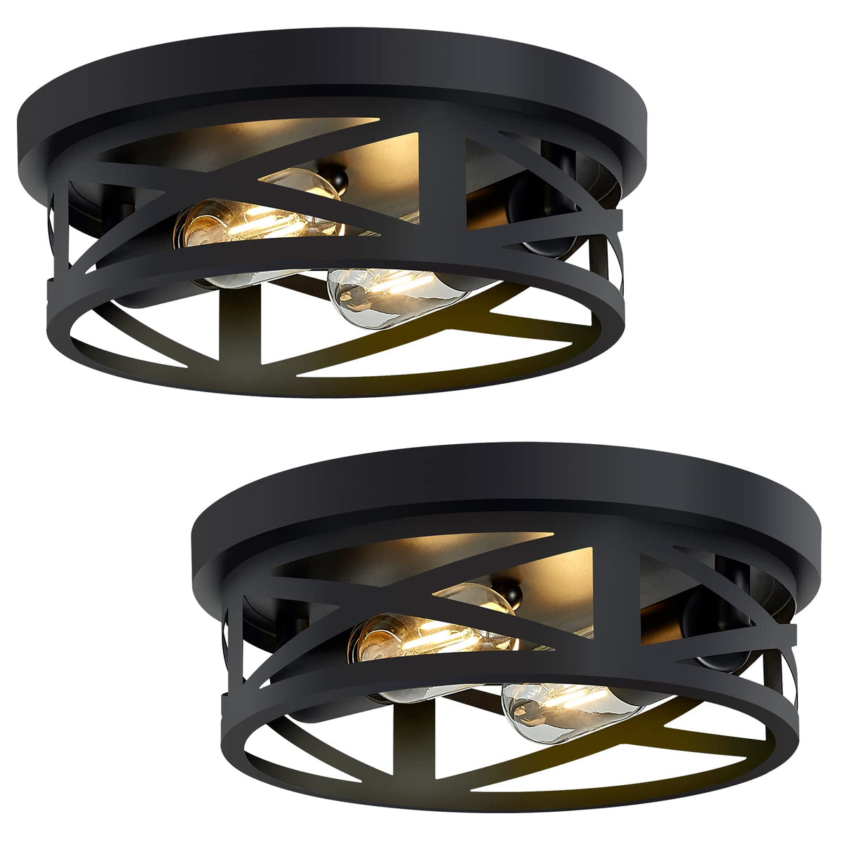 Farmhouse Black Flush Mount Ceiling Light