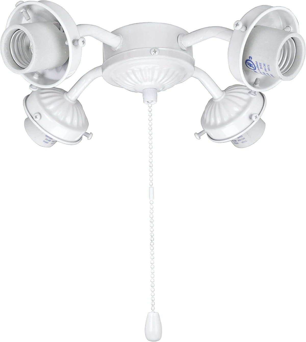 White Ceiling Fan Pull‑Chain Light Kit