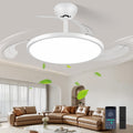 White Retractable Ceiling Fan With Light