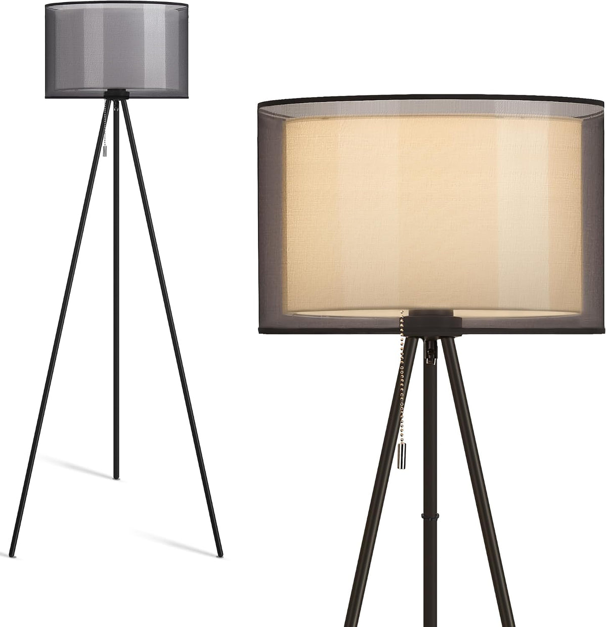 Modern Black Tripod Floor Lamp For Living‑Room