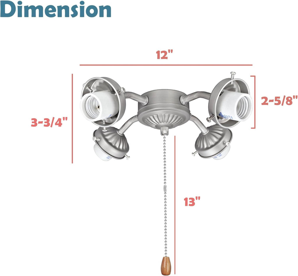 Brushed Nickel Ceiling Fan Light Kit