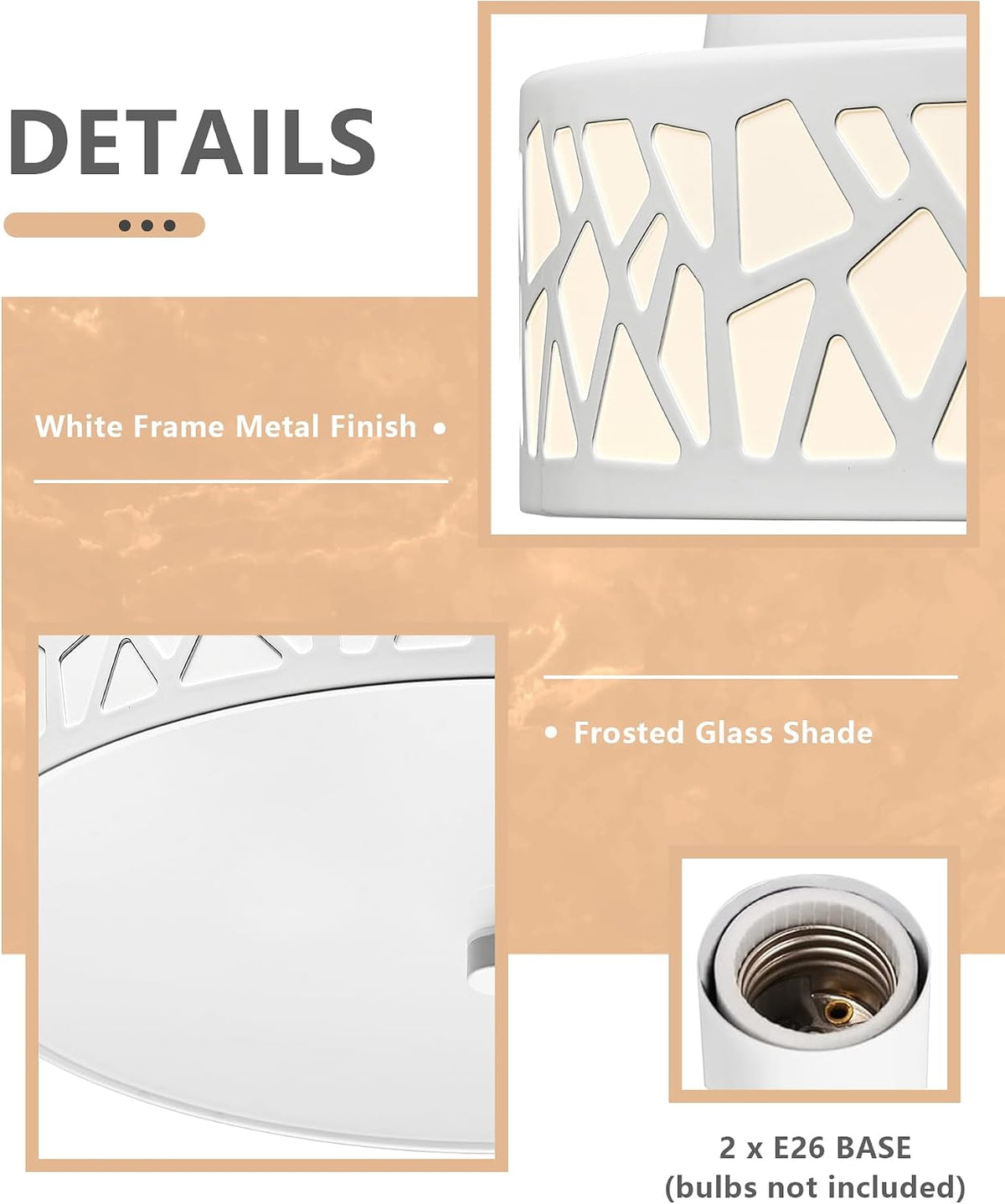 Modern 2‑Light Flush Mount Ceiling Light