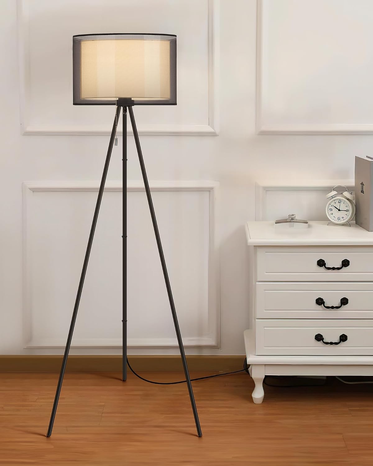 Modern Black Tripod Floor Lamp For Living‑Room