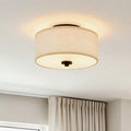 Farmhouse Flush Mount Ceiling Light Linen Shade