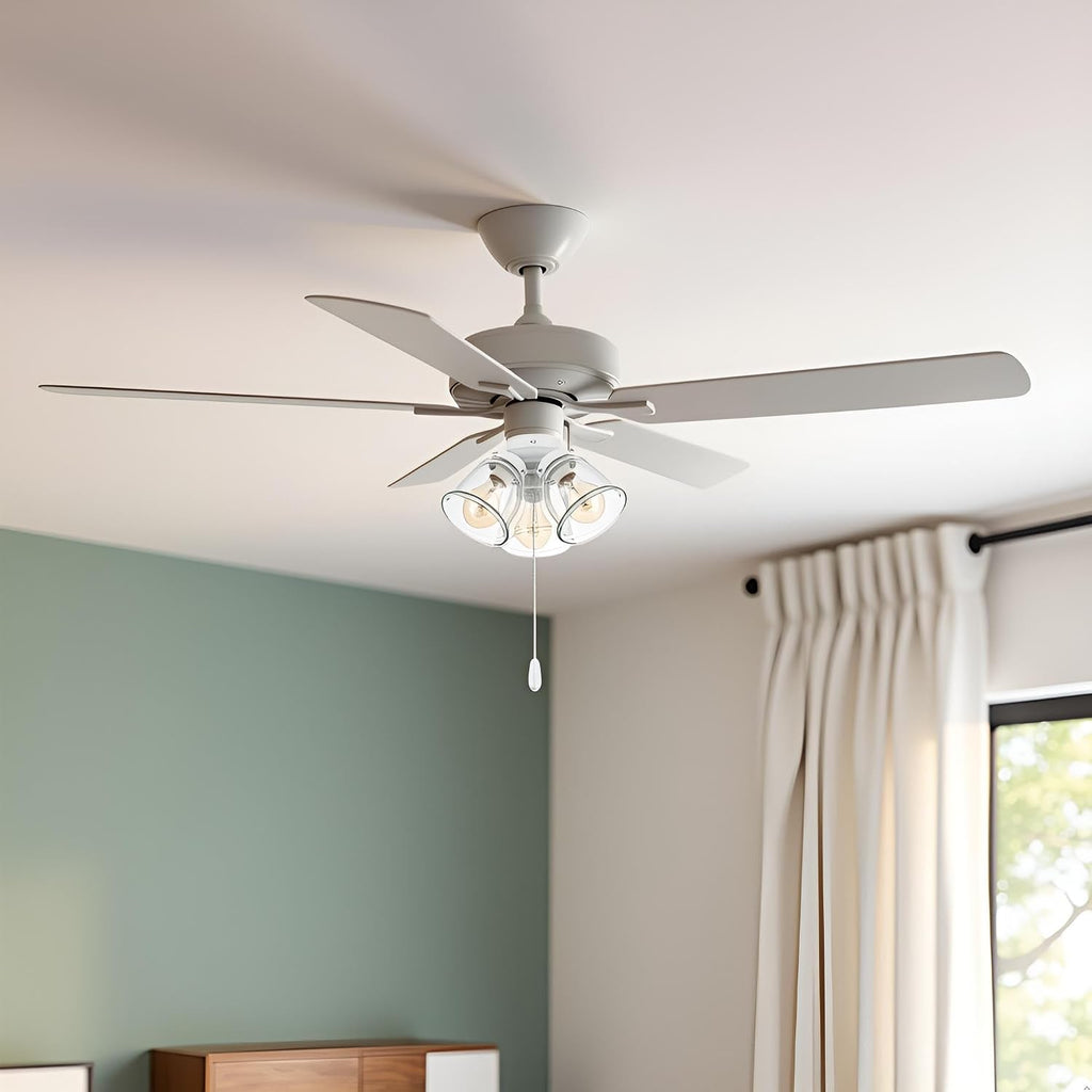 Matte White Ceiling Fan Light Kit