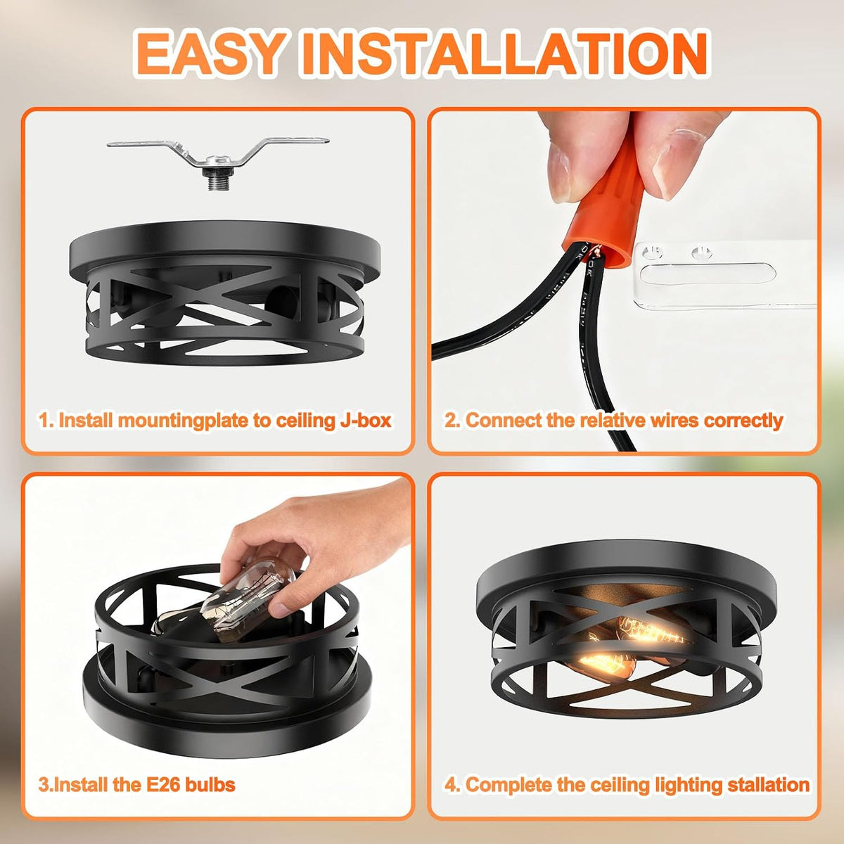 Modern Farmhouse Flush Mount Ceiling Light