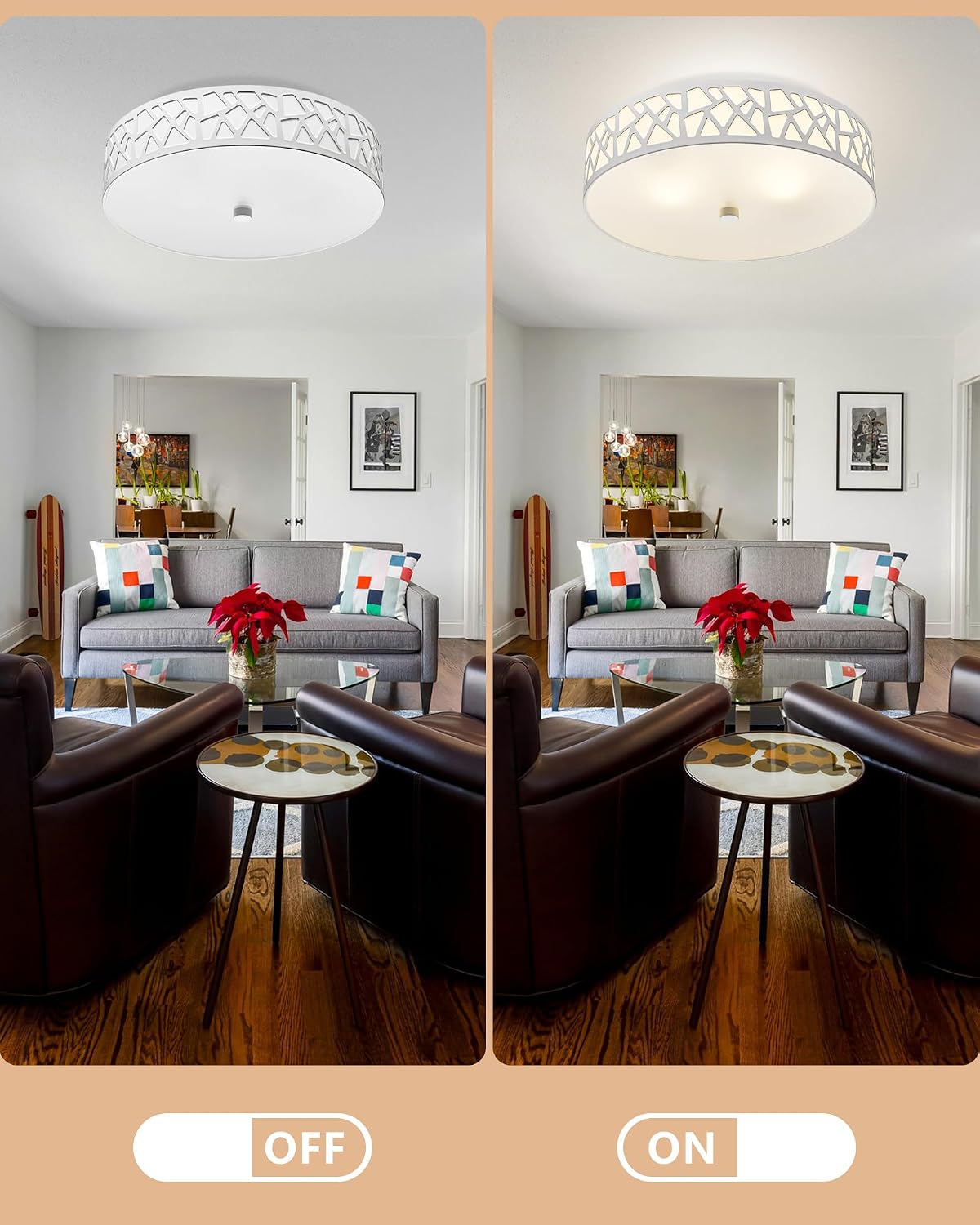 Modern 2‑Light Flush Mount Ceiling Light