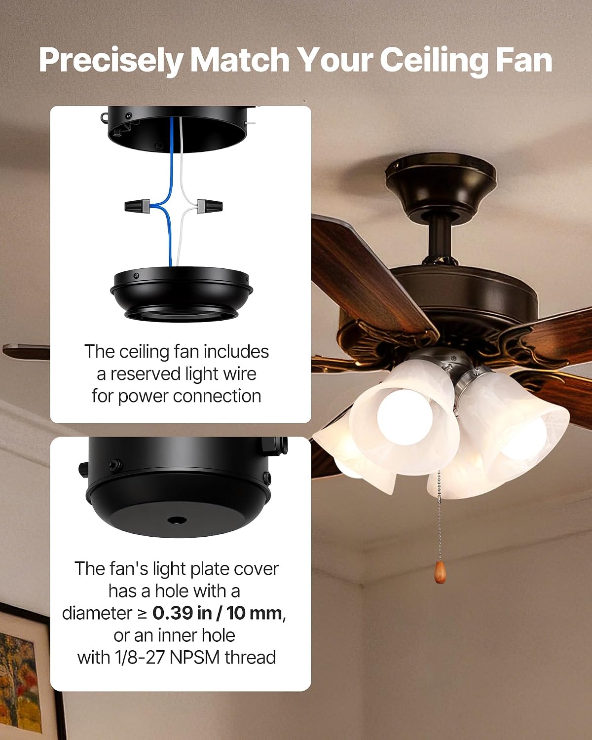 Brushed Nickel Ceiling Fan Light Kit
