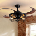 Rustic Retractable Ceiling Fan With Lights