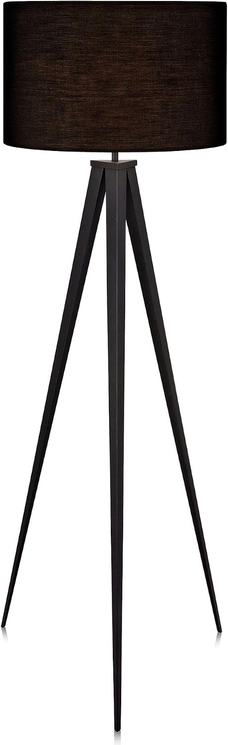 Modern Metal Tripod LED Floor Lamp Drum Shade