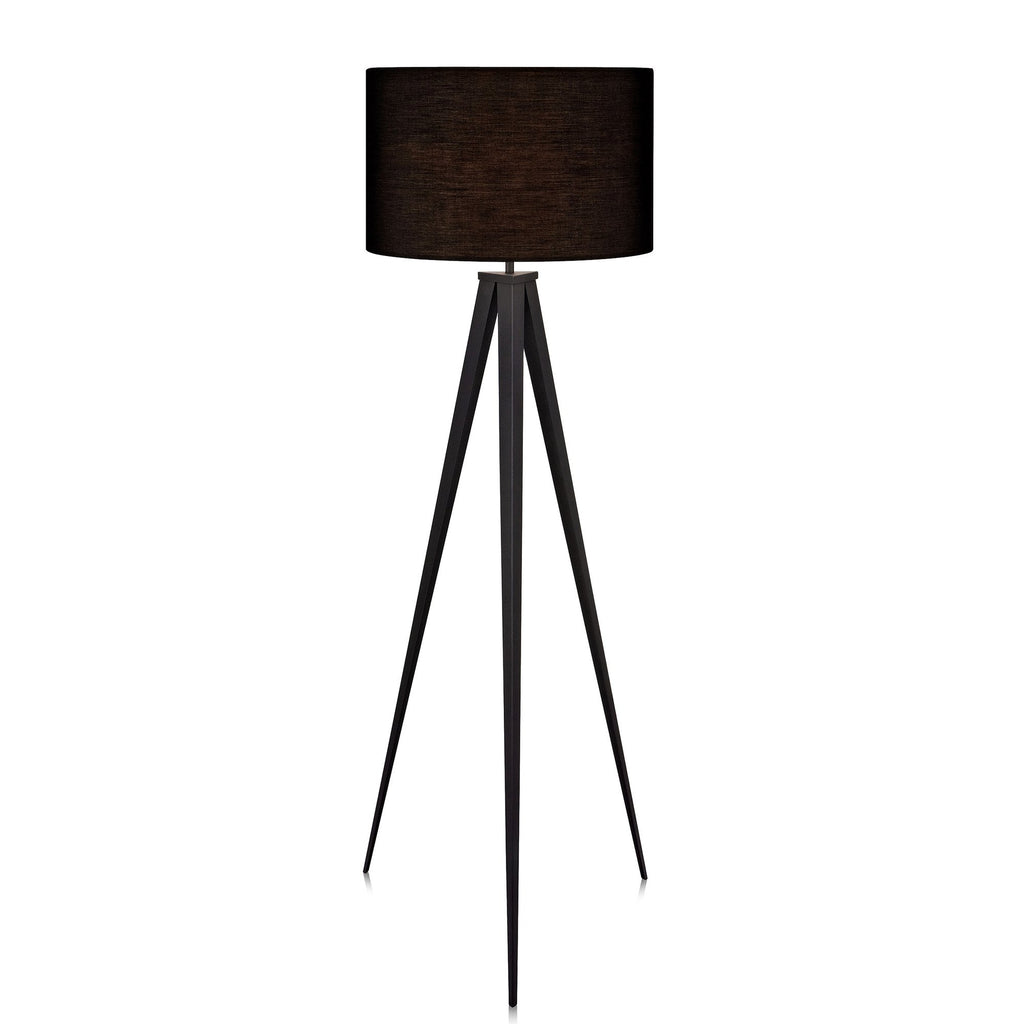 Modern Metal Tripod LED Floor Lamp Drum Shade