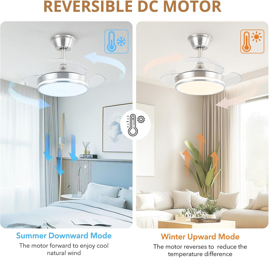 Small Retractable Ceiling Fan With Lights