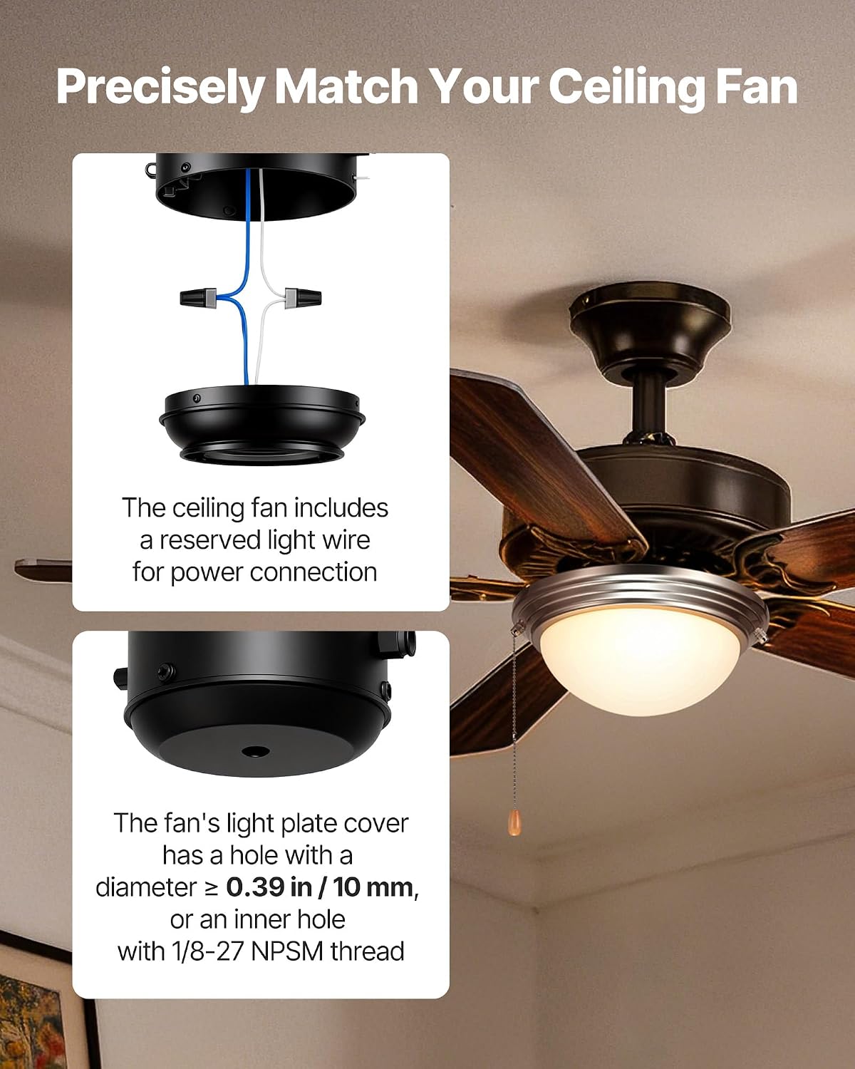 Brushed Nickel Fan Light Replacement Kit