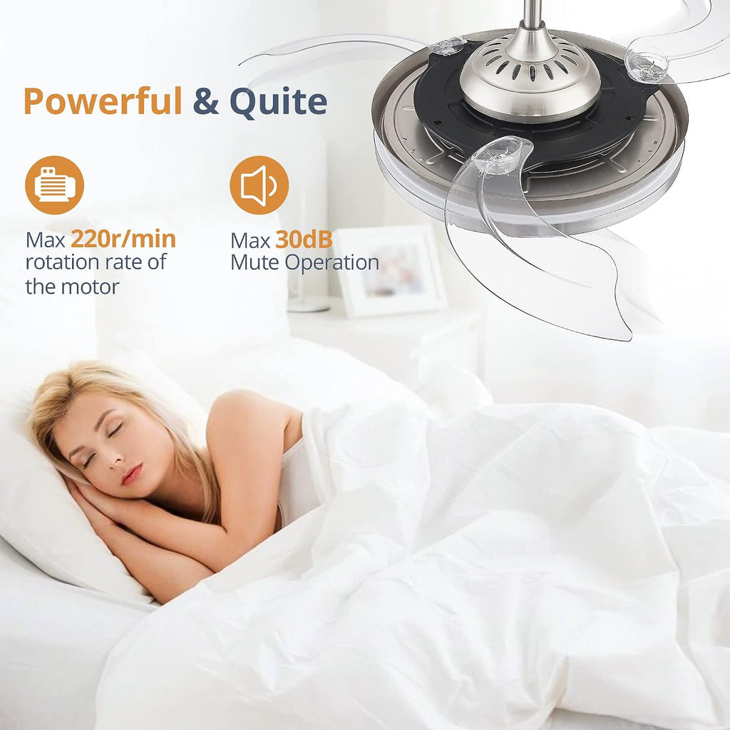 Retractable Ceiling Fan With Light Remote