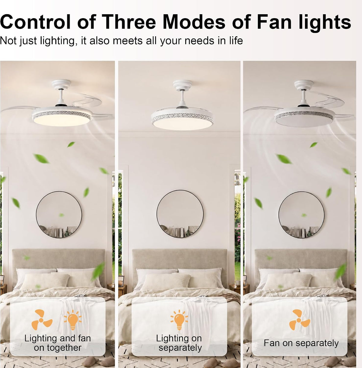 Retractable Ceiling Fan With Light Remote