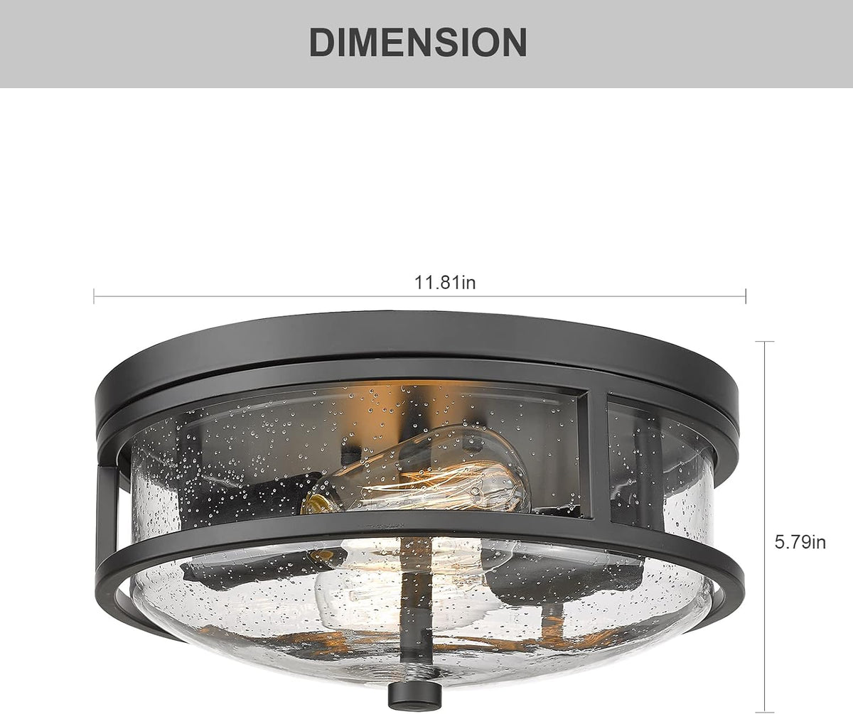 Modern Farmhouse Seeded Glass Ceiling Light