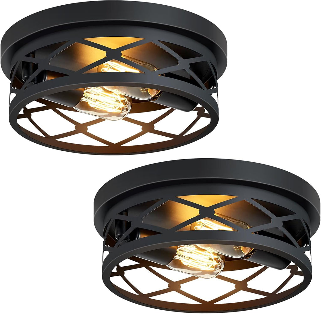 Farmhouse Black Flush Mount Ceiling Light