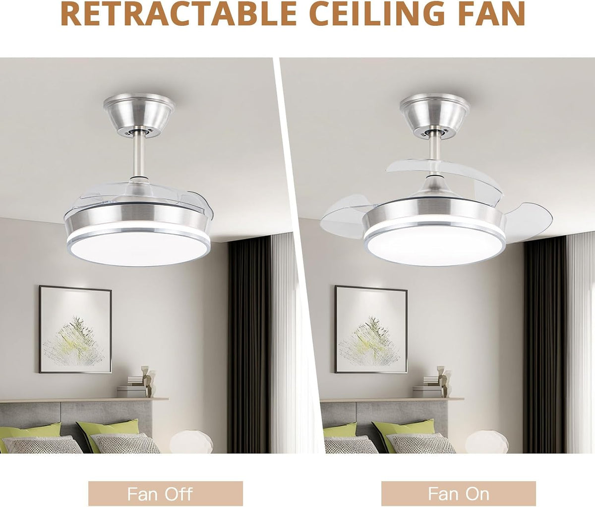 Small Retractable Ceiling Fan With Lights