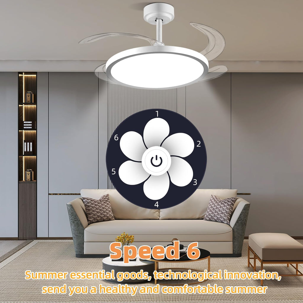 Smart Retractable Ceiling Fan With Lights