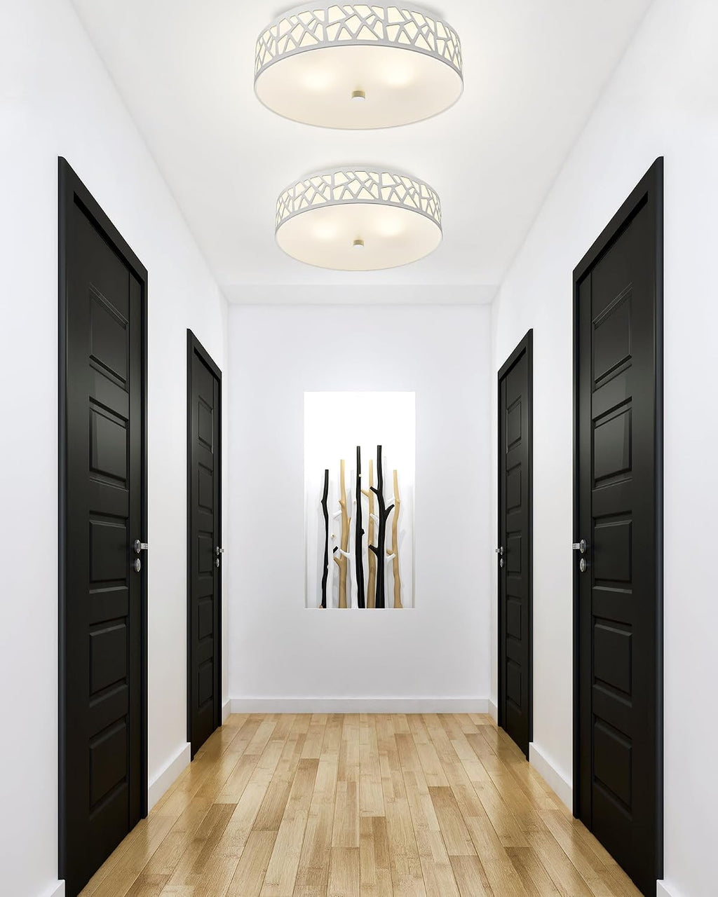 Modern 2‑Light Flush Mount Ceiling Light