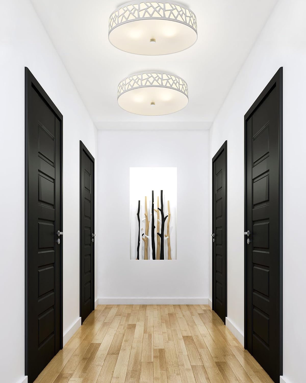 Modern 2‑Light Flush Mount Ceiling Light