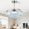 Crystal Retractable Ceiling Fan With Lights