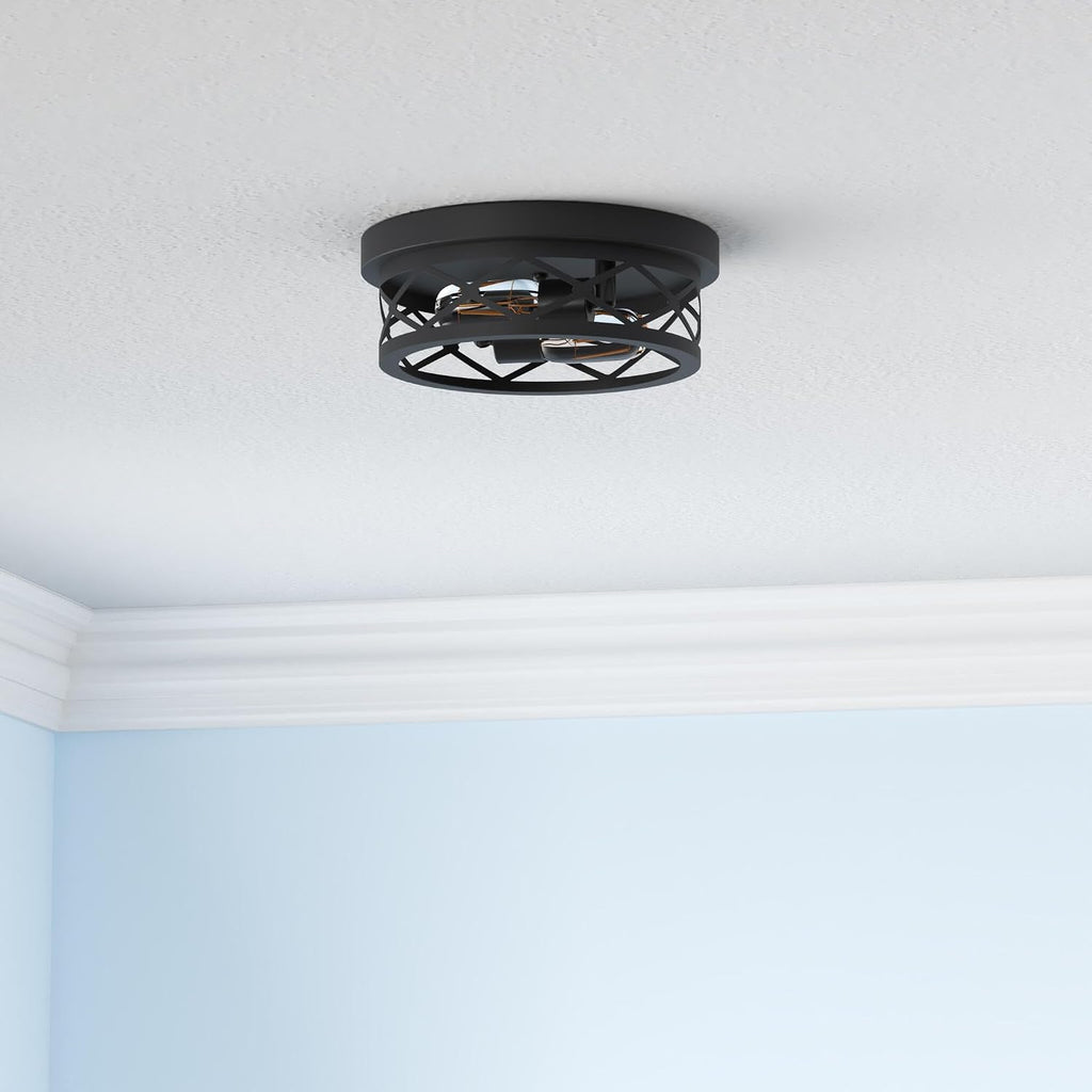 Farmhouse Black Flush Mount Ceiling Light