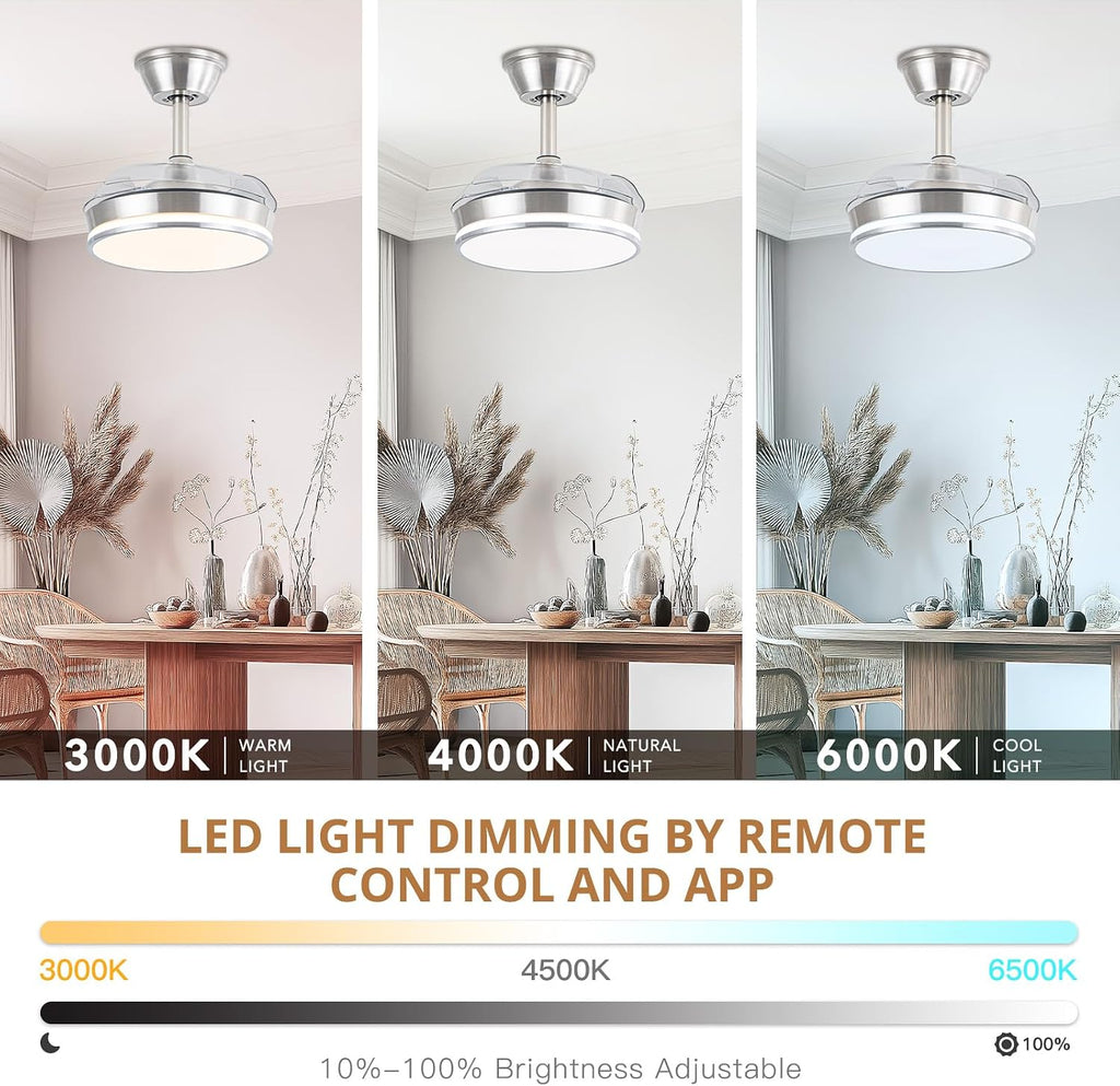 Small Retractable Ceiling Fan With Lights